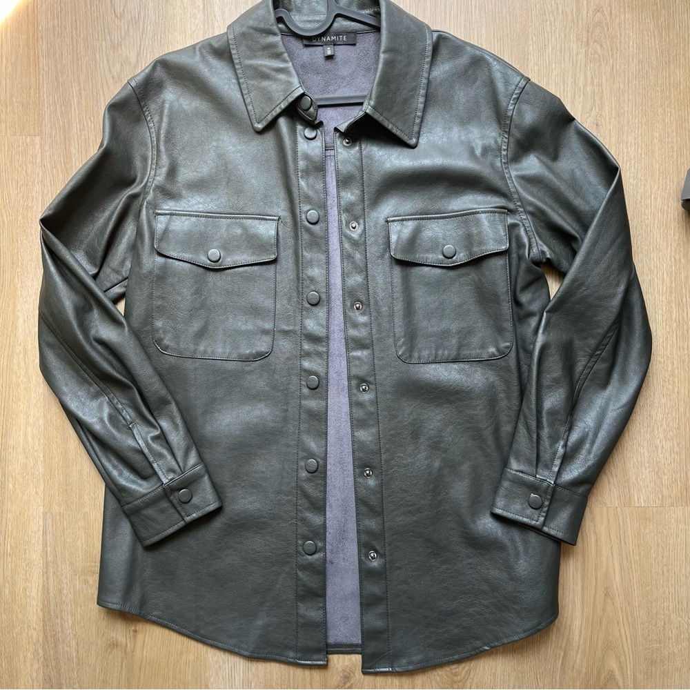 Dynamite Dark Grey Leather Jacket